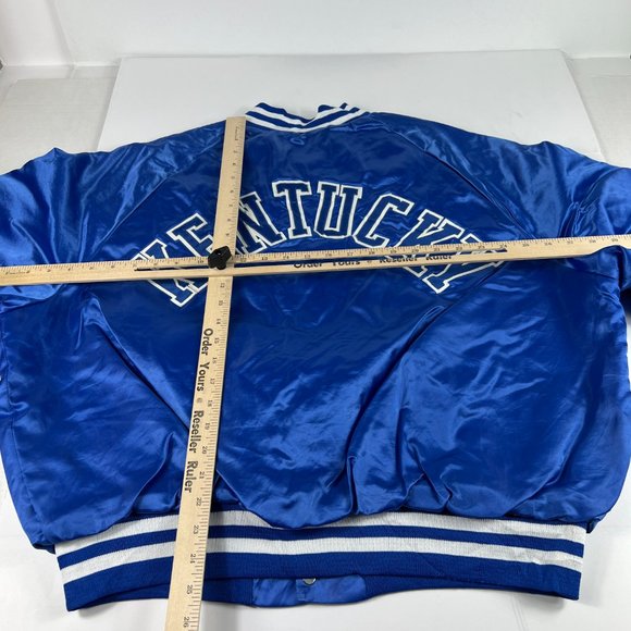 VTG 70s Kentucky Wildcats Satin Jacket Extra Large Blue Spell Out Snap Button - Picture 11 of 15